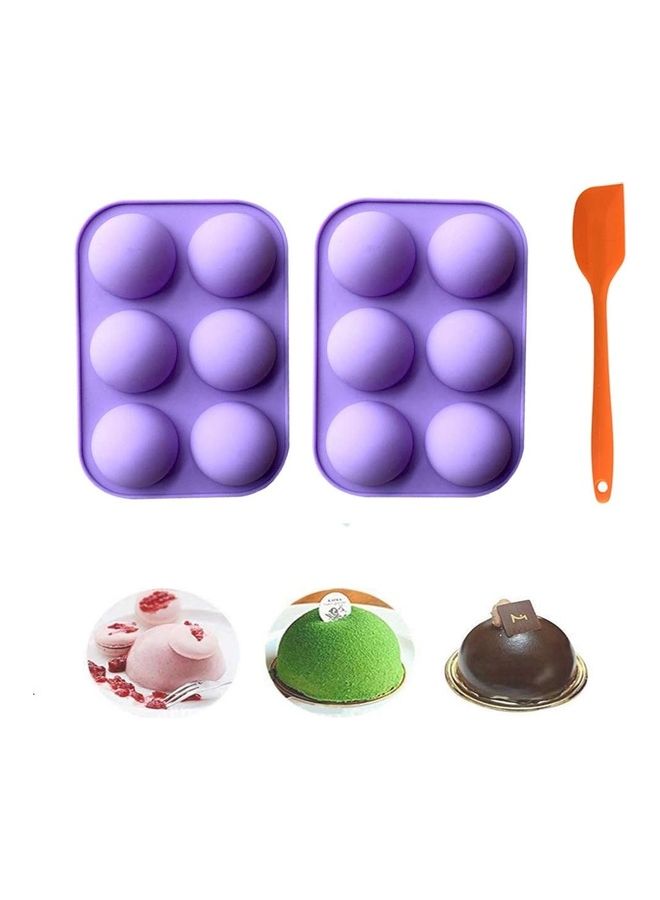 NIBEMINENT 2 Pack Hot Chocolate Bomb Molds Semi Sphere 6 Holes Silicone Mold for Baking Cake DIY, Candy, Pudding multicolour - Image 1