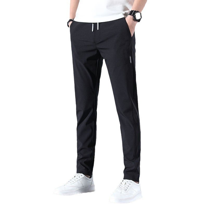Slim Fit Pants Men'S 2023 New Fleece-Lined Thickened Casual Pants Boys Warm Nine-Point Straight Pants - Image 4