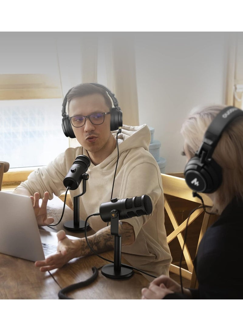 ماونو ميكروفون MAONO PD100U ديناميكي USB للبودكاست والبث المباشر وتسجيل الصوت، مزود بمقبض ضبط الحساسية، جاهز للتوصيل والاستخدام، نمط كارديويد، هيكل معدني، ميكروفون ستوديو للكمبيوتر المنزلي - Image 2