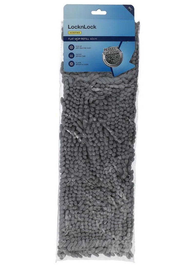 LocknLock 40Cm Microfiber Mop Refill Premium Grey Pad For Effective Dirt Pickup Fast Drying Eco Friendly And High Quality Cleaning - Image 1