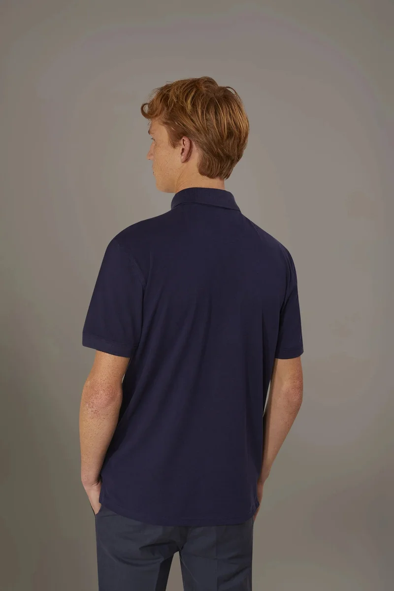 Doppelganger Blue Short sleeve polo 100% cotton piquet - Royal for Men | Best Price UAE