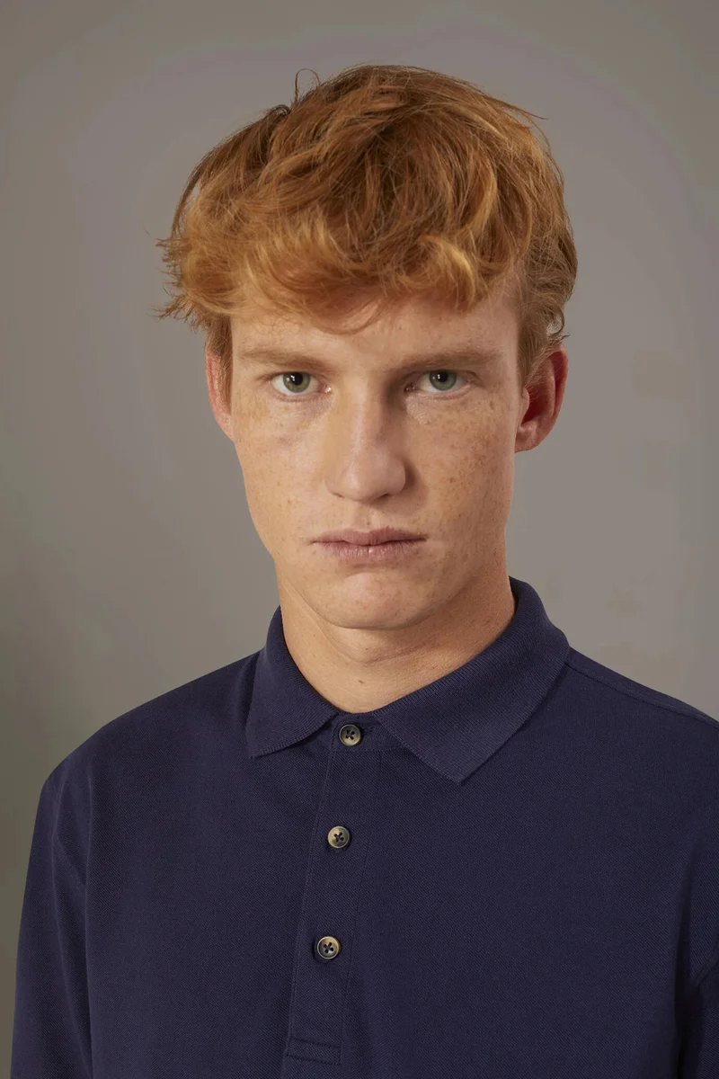 Doppelganger Blue Short sleeve polo 100% cotton piquet - Royal for Men | Best Price UAE