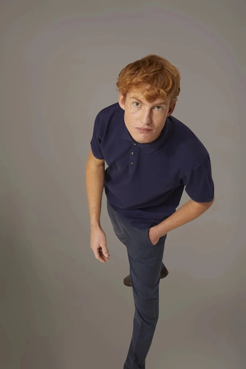 Doppelganger Blue Short sleeve polo 100% cotton piquet - Royal for Men | Best Price UAE