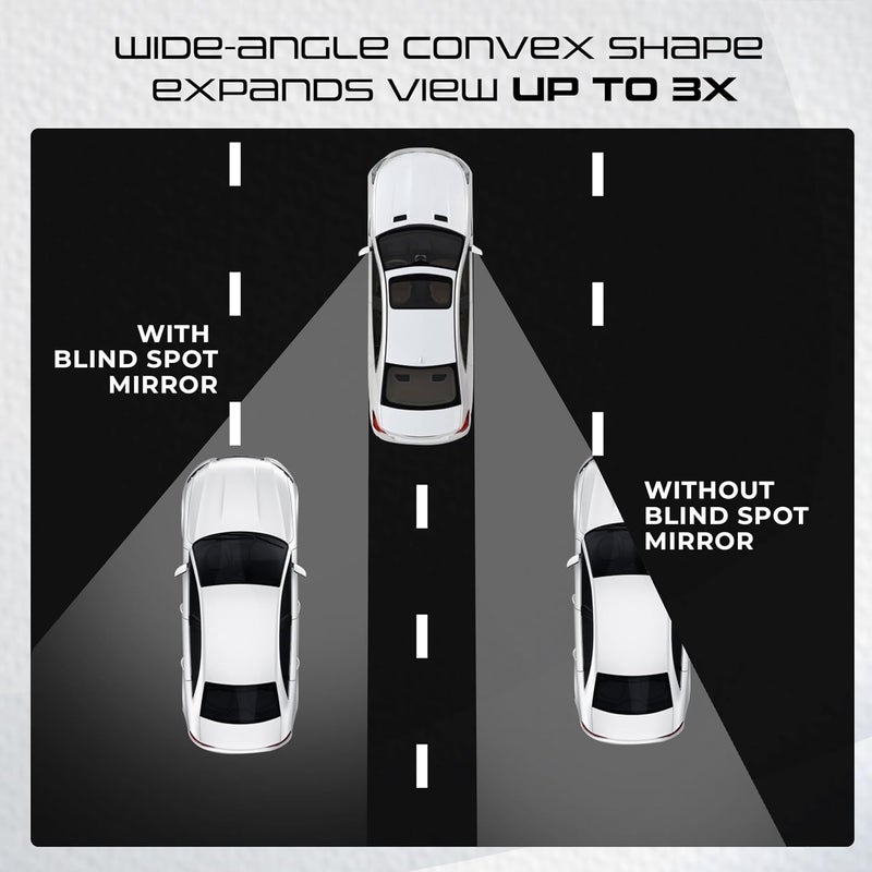 ROBUSTT Blind Spot Mirror for Car (Pack of 4 Mirrors) | Rear View Convex Mirror with Adjustable Swivel Mount, Water-Resistant, Easy Installation, Universal Fit for Cars, SUVs, Trucks, and Bikes - Image 4