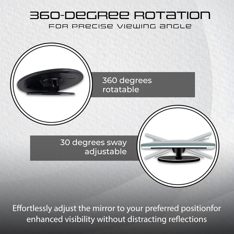 ROBUSTT Blind Spot Mirror for Car (Pack of 4 Mirrors) | Rear View Convex Mirror with Adjustable Swivel Mount, Water-Resistant, Easy Installation, Universal Fit for Cars, SUVs, Trucks, and Bikes - Image 5
