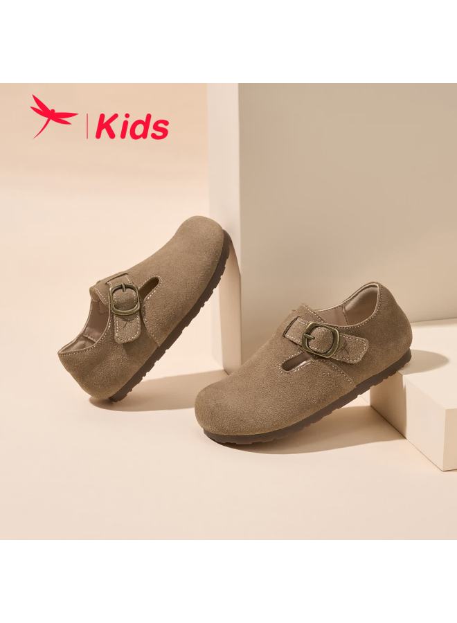 Red Dragonfly Children's Spring And Summer Shoes, Boys And Girls Flats, Soft-soled Birkenstock-style Shoes, Small Leather Shoes Q51bppf406 Khaki Color Size 36 - Image 1
