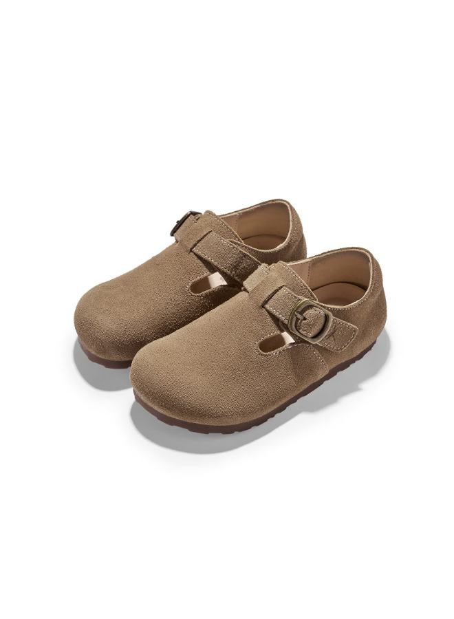 Red Dragonfly Children's Spring And Summer Shoes, Boys And Girls Flats, Soft-soled Birkenstock-style Shoes, Small Leather Shoes Q51bppf406 Khaki Color Size 36 - Image 3