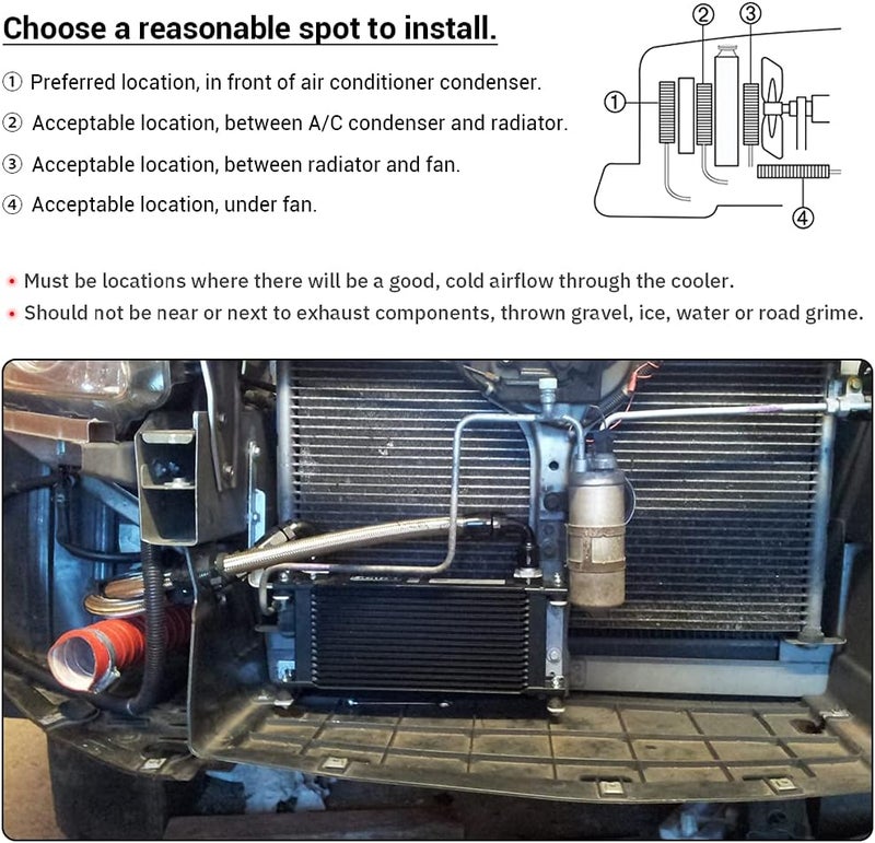 PQY 16 Row AN10-10AN Stacked Plate Oil Cooler with 6AN 8AN Adapter - Universal Engine Transmission Aluminium Alloy - Image 4