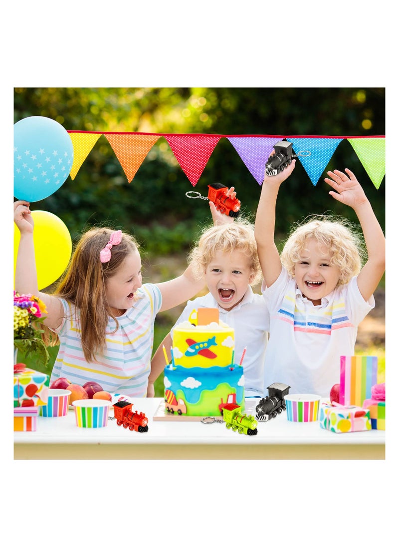 SYOSI, 9 Pcs Trains Keychains with Lights and Sounds, Birthday Party Gift Pendant for Kids Backpack, Train Keychains Toy for Boy Girl School Classroom Bag - Image 4