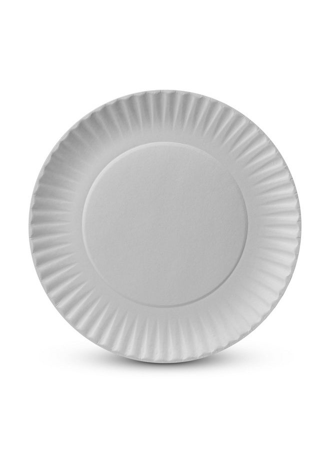 Munfix Munfix 500 Pack Uncoated Paper Plates 9 Inch, Everyday Disposable Plates, White Dinner Plates for BBQ Party, Picnics, Travel and Events, Microwavable Recyclable  - Image 3