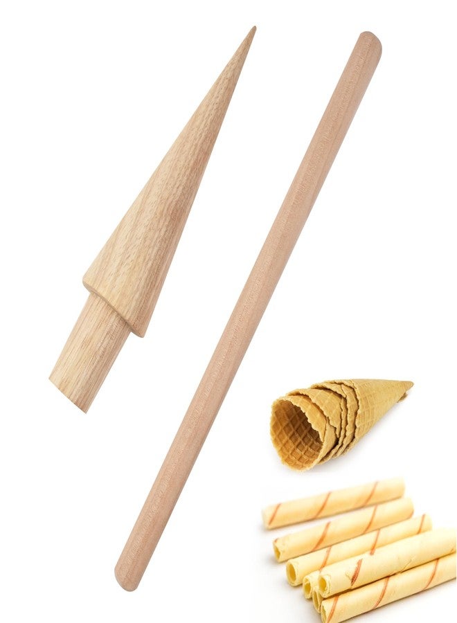 Luckforest Ice Cream Cone Molds, Egg Rolls Rolling Pins Waffle Cone Roller Krumkake Pastry Tool for Kitchen DIY Dessert Cooking Baking Tool - Image 1