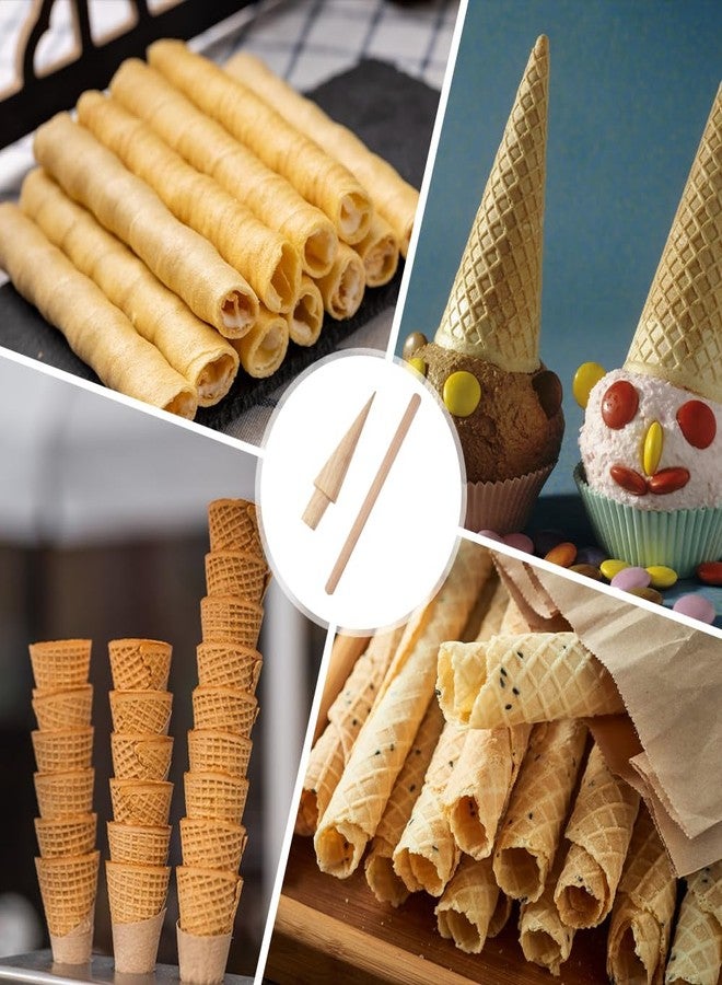 Luckforest Ice Cream Cone Molds, Egg Rolls Rolling Pins Waffle Cone Roller Krumkake Pastry Tool for Kitchen DIY Dessert Cooking Baking Tool - Image 5