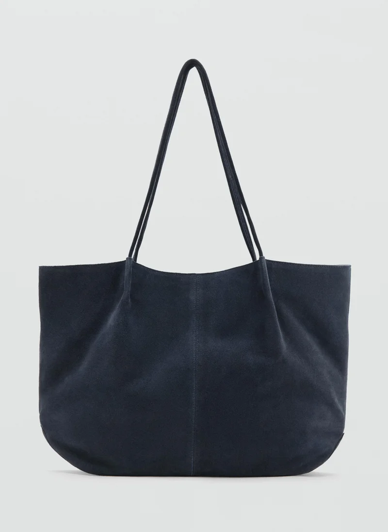 مانجو Suede Leather Shopper Bag