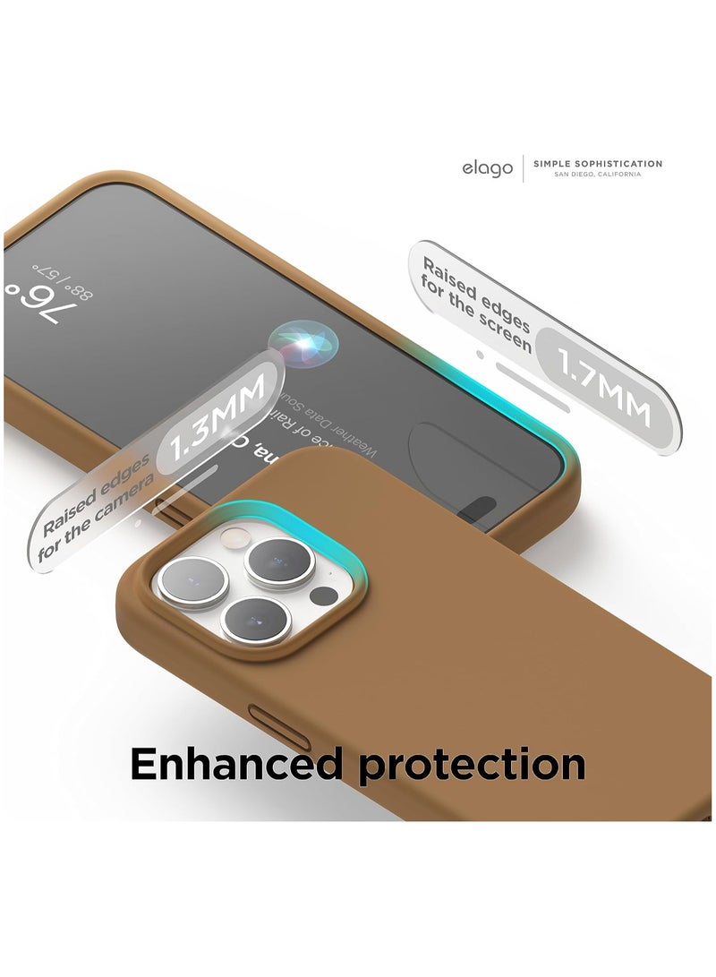 Silicone Case Compatible with iPhone 15 Pro Max, Slim Liquid Silicone Phone Case with Soft Rubber Overlays, Shockproof Bumper with TPU Lining (Brown) - Image 3