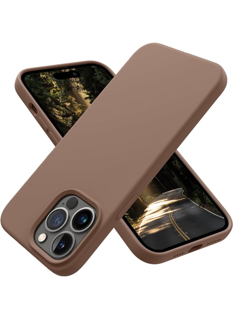 ACLIX Premium Liquid Silicone Case for iPhone 15 Pro Max Slim Fit, Soft Touch with Microfiber Lining & Enhanced Camera Protection - Durable & Anti-Fingerprint | Brown - Image 1