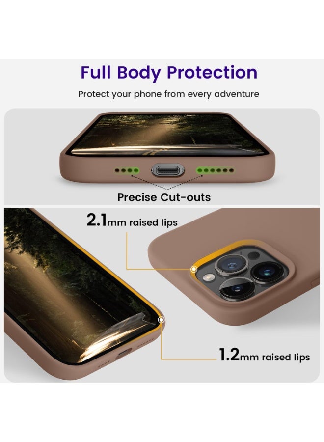 ACLIX Premium Liquid Silicone Case for iPhone 15 Pro Max Slim Fit, Soft Touch with Microfiber Lining & Enhanced Camera Protection - Durable & Anti-Fingerprint | Brown - Image 5