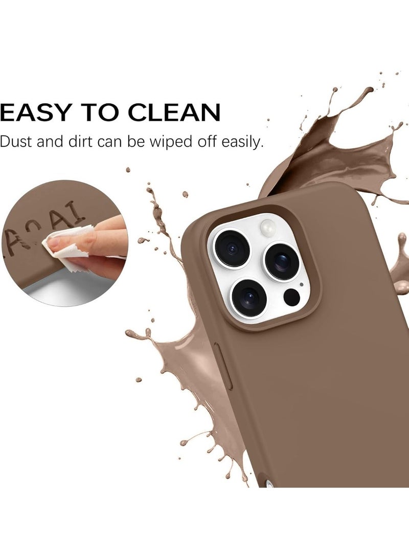 ACLIX Premium Liquid Silicone Case for iPhone 15 Pro Max Slim Fit, Soft Touch with Microfiber Lining & Enhanced Camera Protection - Durable & Anti-Fingerprint | Brown - Image 2