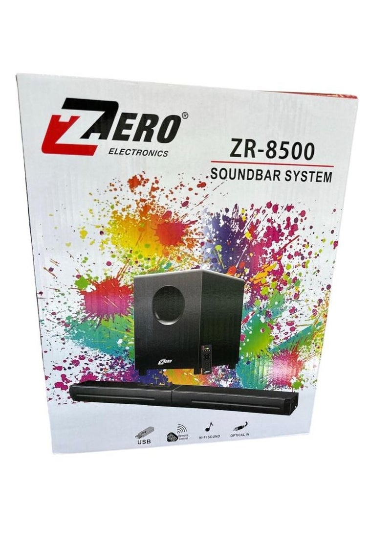 زيرو صب ووفر 2.1 ZR 8500 يدعم فلاشة وكارت ميموري وبلوثوث مع ريموت كنترول للتحكم بسهوله أسود  - Image 4