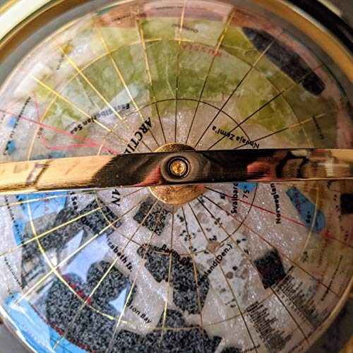 Unique Art Since 1996 14" Mother of Pearl GEMSTONE GLOBE with GOLD Stand - Image 4