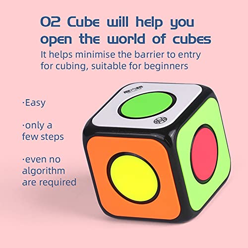 Cuberspeed QY Toys 1x1x1 Speed Cube 02 Black 1x1 Magic Cube Puzzle QY Toys O2 Cube Fidget Spinner - Image 3