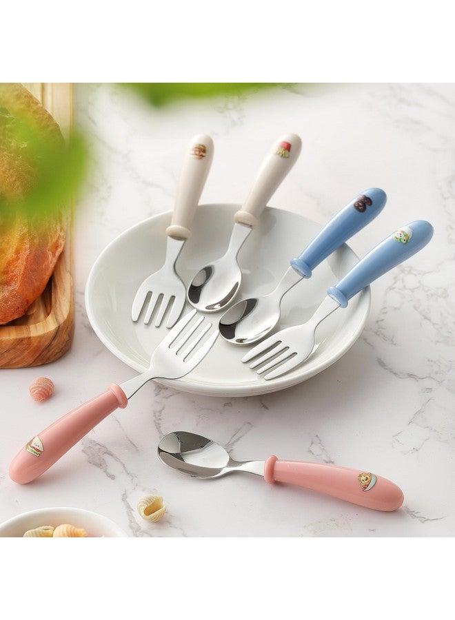 MONGSEW 6PCS Toddler Kids Utensils Silverware, MONGSEW Stainless Steel Toddler Baby Forks and Spoons, BPA Free, Dishwasher Safe (Food-Themed Design) - Image 4