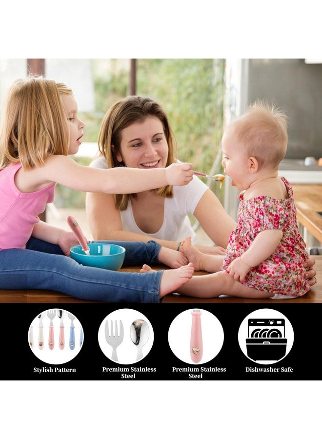 MONGSEW 6PCS Toddler Kids Utensils Silverware, MONGSEW Stainless Steel Toddler Baby Forks and Spoons, BPA Free, Dishwasher Safe (Food-Themed Design) - Image 3