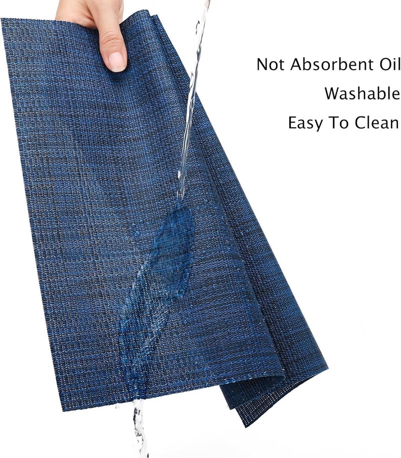 BS B&S Reversible Rectangular Knitted Placemat - Blue - Image 2