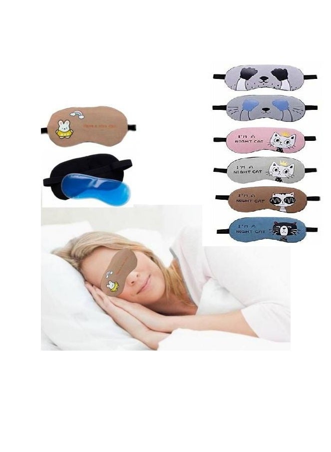 1 Piece Cute Sleep Blindfold Soft Fluffy Cover Eye Cover Shield for Travel Sleeping, Eye Mask with Gel Pack Gel Cold Pads & Cool (Assorted Design) - Image 2