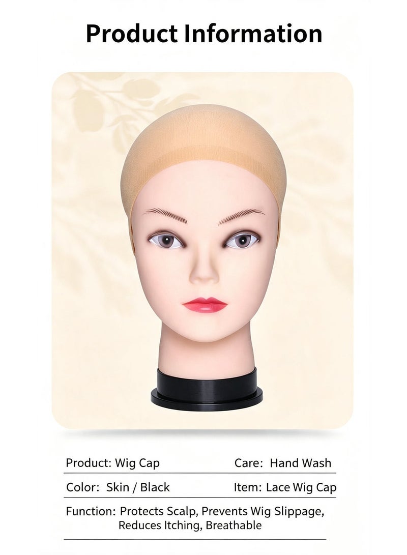 Invisible Elastic Wig Cap HD Mesh Hair Net for Wig Fixing Cosplay Plain Color Wig Cap - Image 5