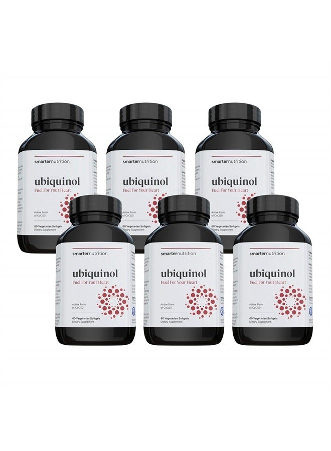 SMARTERNUTRITION Smarter Ubiquinol - Plant-Based Active CoQ10 for Heart, Liver, & Brain Health - with Ahiflower Seed Oil The Richest Omega 3-6-9 Fatty Acid Profile in The World, Vegetarian Softgel (180 Servings) - Image 1