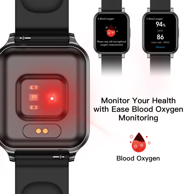 EURANS Smart Watch 41mm, Full Touchscreen Smartwatch, Fitness Tracker with Heart Rate Monitor & SpO2, IP68 Waterproof Pedometer Watch for Women Men Compatible with iOS & Android Phones - Image 2