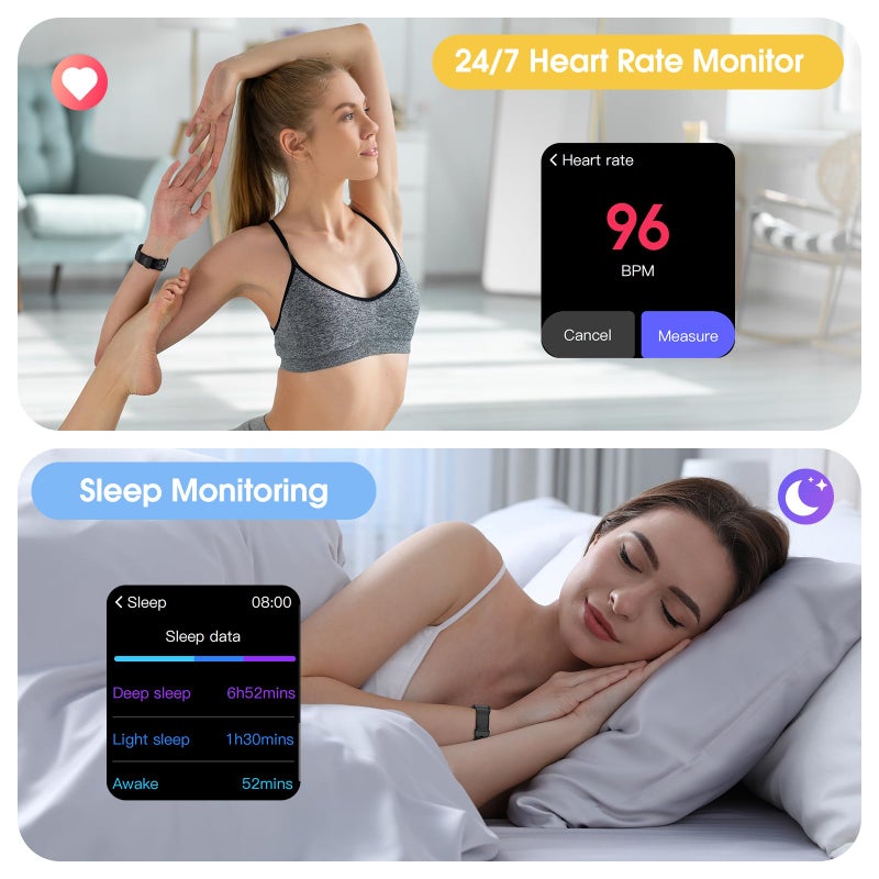 EURANS Smart Watch 41mm, Full Touchscreen Smartwatch, Fitness Tracker with Heart Rate Monitor & SpO2, IP68 Waterproof Pedometer Watch for Women Men Compatible with iOS & Android Phones - Image 3