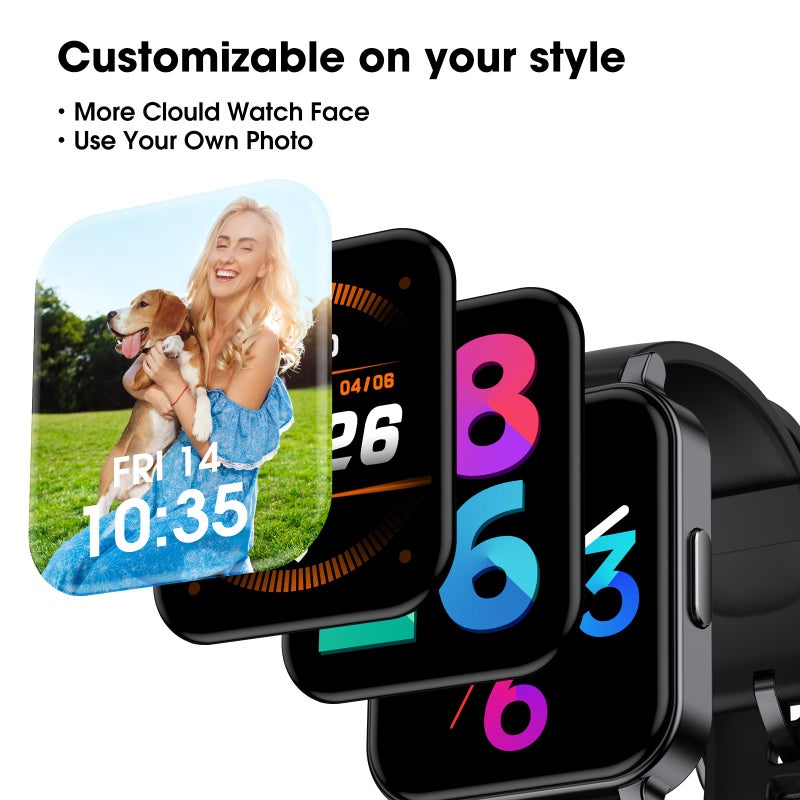 EURANS Smart Watch 41mm, Full Touchscreen Smartwatch, Fitness Tracker with Heart Rate Monitor & SpO2, IP68 Waterproof Pedometer Watch for Women Men Compatible with iOS & Android Phones - Image 4