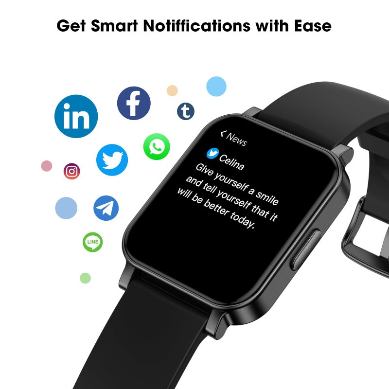 EURANS Smart Watch 41mm, Full Touchscreen Smartwatch, Fitness Tracker with Heart Rate Monitor & SpO2, IP68 Waterproof Pedometer Watch for Women Men Compatible with iOS & Android Phones - Image 5