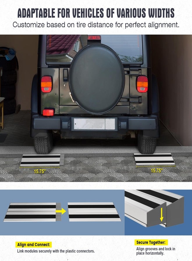 Nuvium 2" Rise Modular Threshold Ramp for Doorways, Stable Wheelchair Ramp for Home Steps, Aluminum Door Ramp and Curb Ramp for Scooters, Power Chairs, Cars, 1100LBS Load Capacity - Image 4