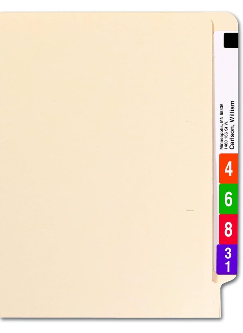 Smead Smead 100% Recycled End Tab File Folder, Shelf-Master® Reinforced Straight-Cut Tab, Letter Size, Manila, 100 per Box (24160)  - Image 2