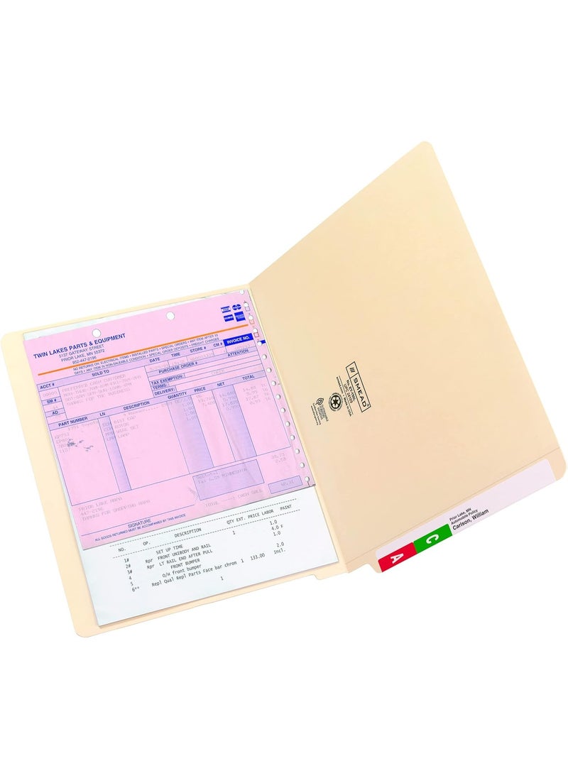Smead Smead 100% Recycled End Tab File Folder, Shelf-Master® Reinforced Straight-Cut Tab, Letter Size, Manila, 100 per Box (24160)  - Image 4