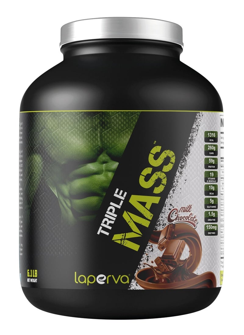 Laperva - Triple Mass Gainer  Protein Milk Chocolate Flavor 6.1lb - Image 1