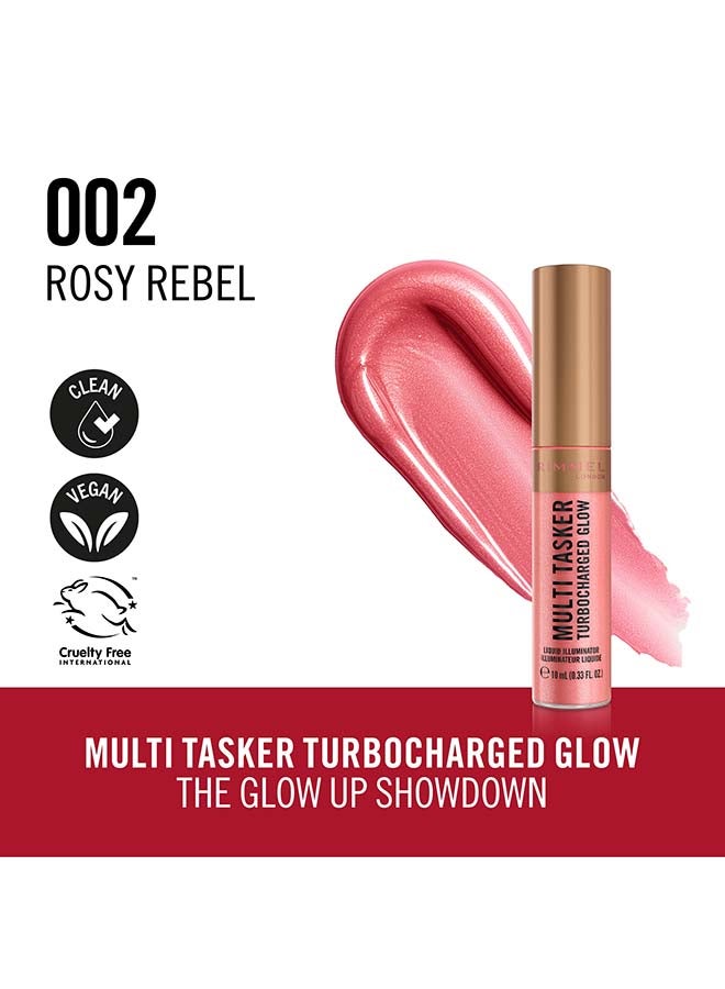 RIMMEL LONDON مضيء سائل متعدد المهام معزز بالتيربو - 002 - متمرد وردي، 10 مل - Image 2