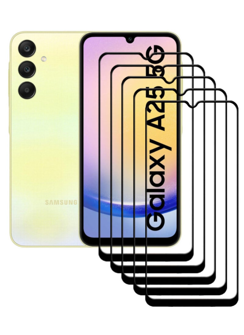 ACLIX 5 Pieces Antistatic ESD Dustproof Premium Quality High Definition Tempered Glass Screen Protector Designed For Samsung Galaxy A25 - Image 1