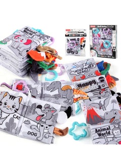 Generic Baby Tail Cloth Book With Ring Paper Tear Not To Rip Suit Enlightenment Early Education Cloth Book Baby Toy-color:4 Short Tail Cloth Books (4 Pages And 8 Sides Each), One Box Volume 0.30kg  - Image 2