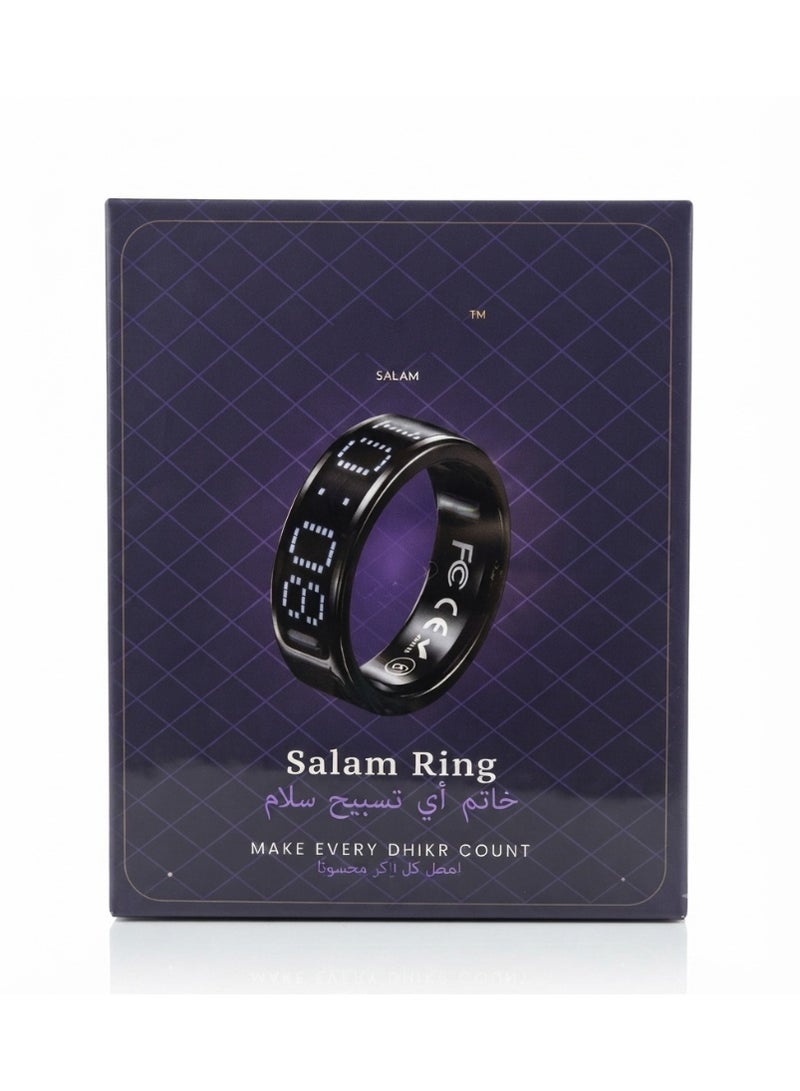 Smart Digital Zikr Counter And Prayer Reminder Ring | 18mm - Image 1