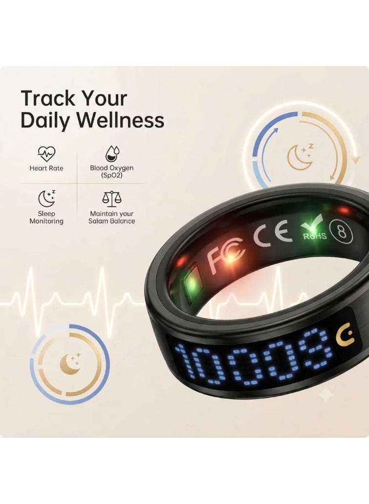 Smart Digital Zikr Counter And Prayer Reminder Ring | 18mm - Image 5