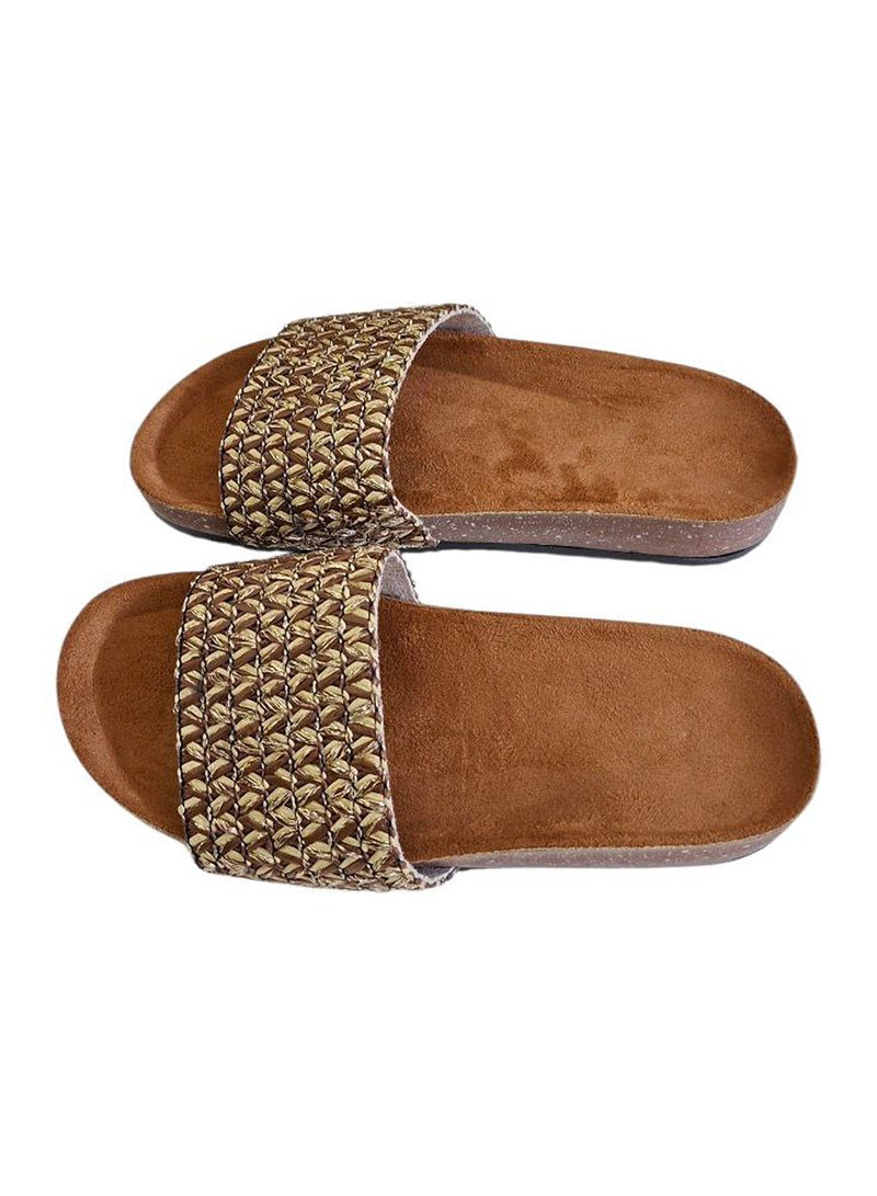 Karisma Cork And Latex Suede Lining Footbed, Soled Slippers Style With Simple Strap - Image 2