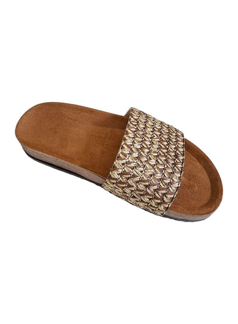 Karisma Cork And Latex Suede Lining Footbed, Soled Slippers Style With Simple Strap - Image 3