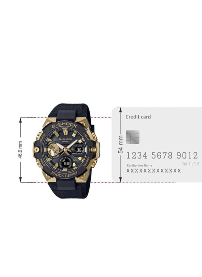 CASIO - Casio Men Watch G-Shock Steel Smartphone Link Tough Solar Analog Digital Black Dial Resin Band GST-B400GB-1A9DR - Image 1