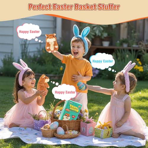 Qrooper Talking Hamster Toddler Stuffed Animal Toys for Boys Girls 2 3 4 5 6 Year Old Repeats What You Say Interactive Plush Sensory Companion Toy for Kids Easter Basket Stuffers Birthday Gifts - Image 5