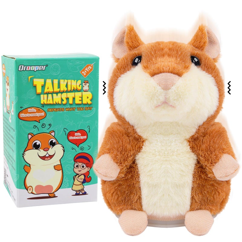 Qrooper Talking Hamster Toddler Stuffed Animal Toys for Boys Girls 2 3 4 5 6 Year Old Repeats What You Say Interactive Plush Sensory Companion Toy for Kids Easter Basket Stuffers Birthday Gifts - Image 3