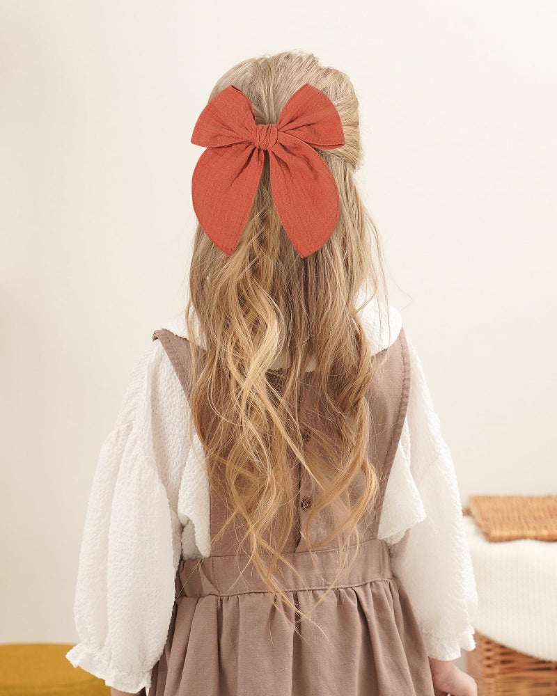 doboi 5.5 Inch 20PCS Baby Girls Fable Hair Accessories: Muslin Gauze Long Tail Hand-Tied Alligator Clips for Toddlers and Kids - Image 5