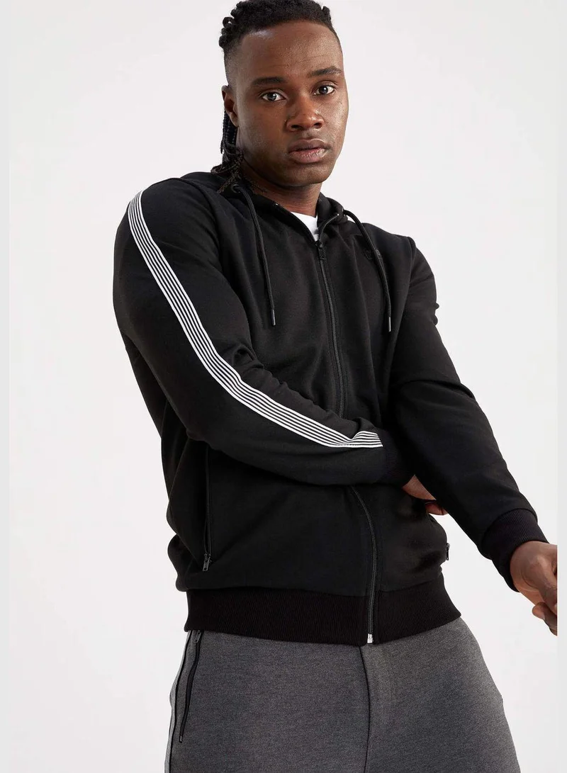 DeFacto Standard Fit Long Sleeve Striped Sports Cardigan